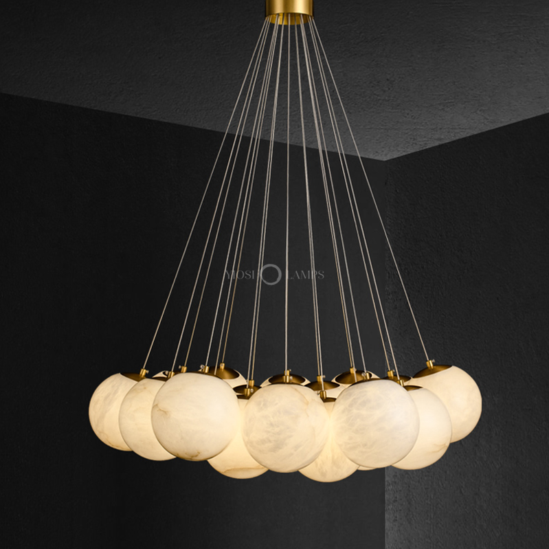 Alabaster Modern Pearl Ball Pendant Light For Dining Room