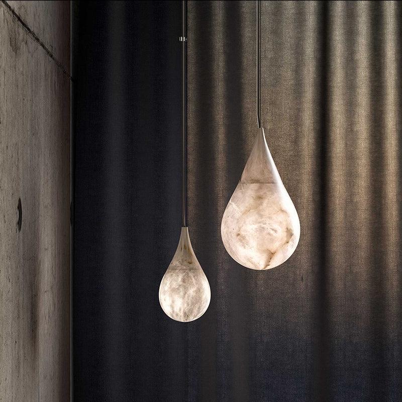 Alabaster Raindrop Pendant Light For Dining Table