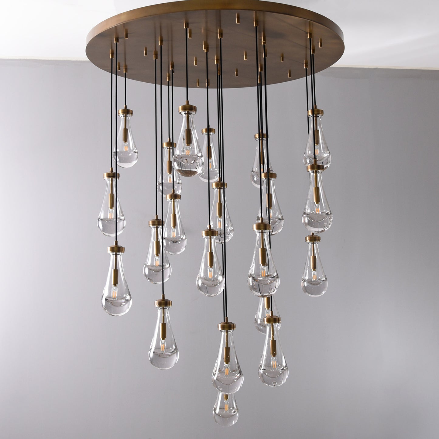Raindrop Round Chandelier 47″, 21-Lights
