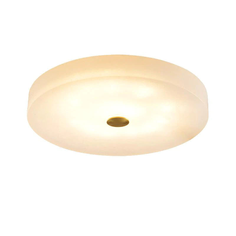 Modern Apollo Alabaster Flush Mounted Round Chandelier