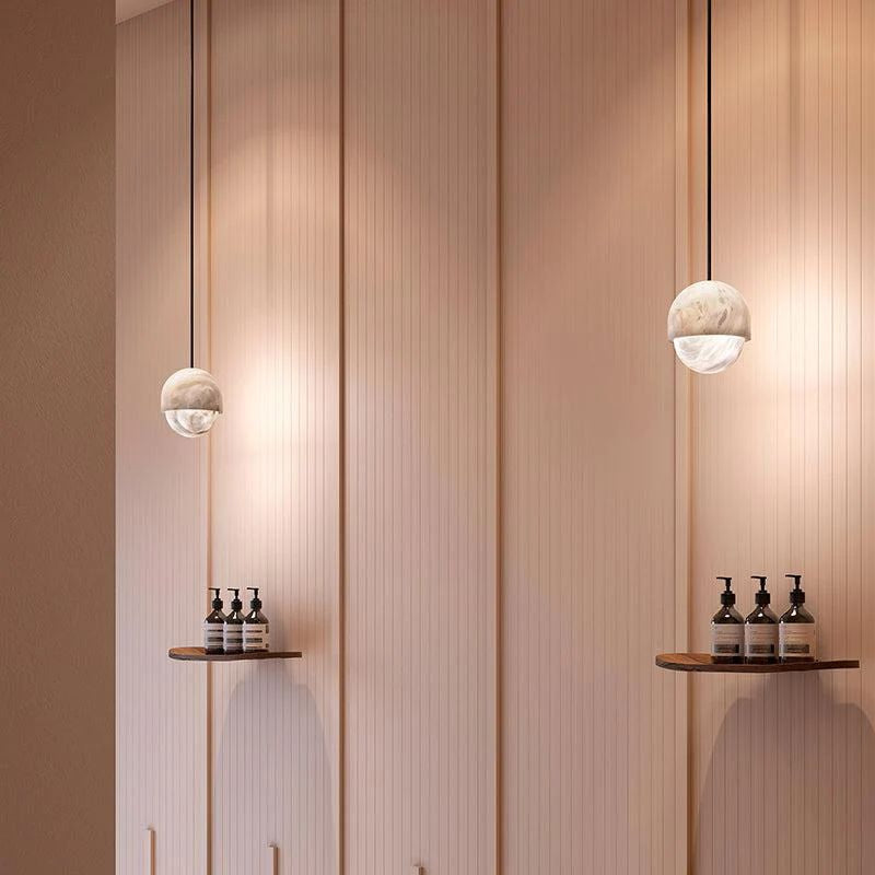 Modern Upscale Alabaster Pendant Light For Living Room
