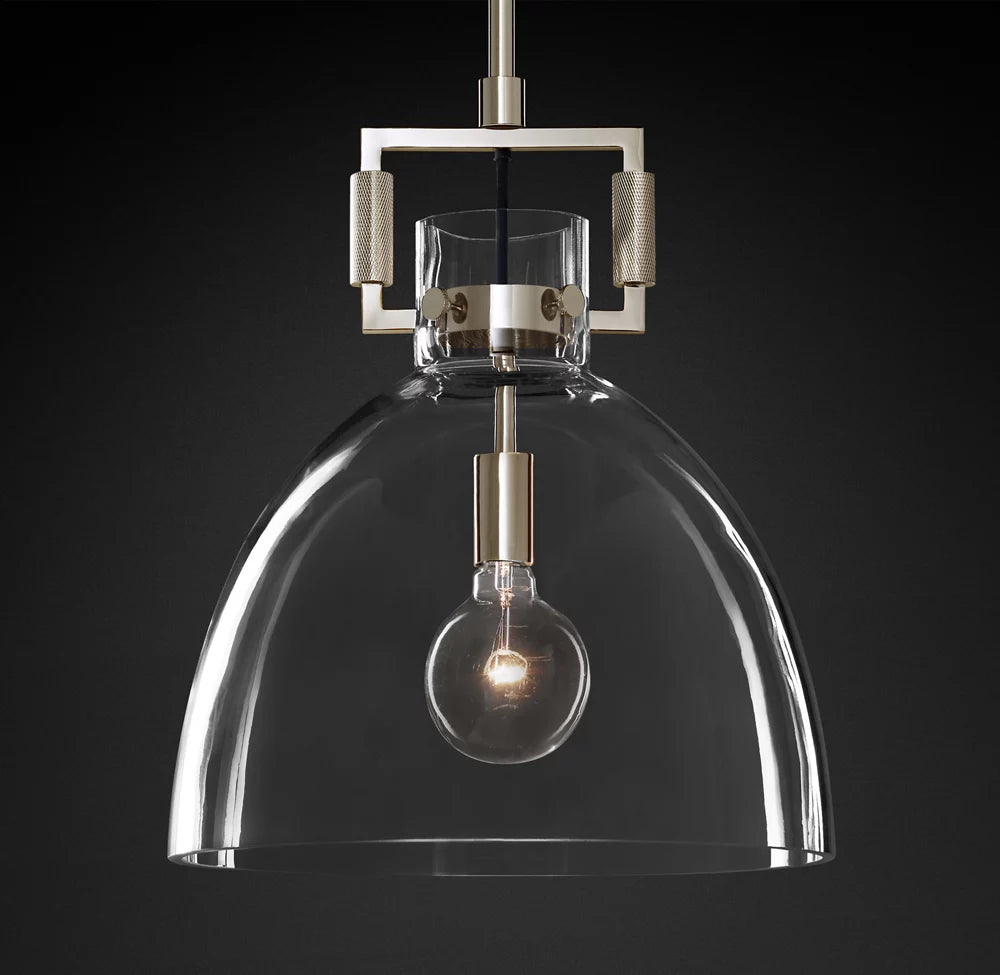 Machinist Glass Cloche Pendant 10″ 14″ 18″