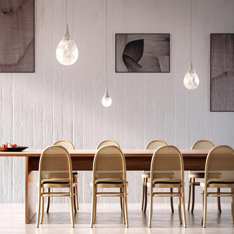 Alabaster Raindrop Pendant Light For Dining Table