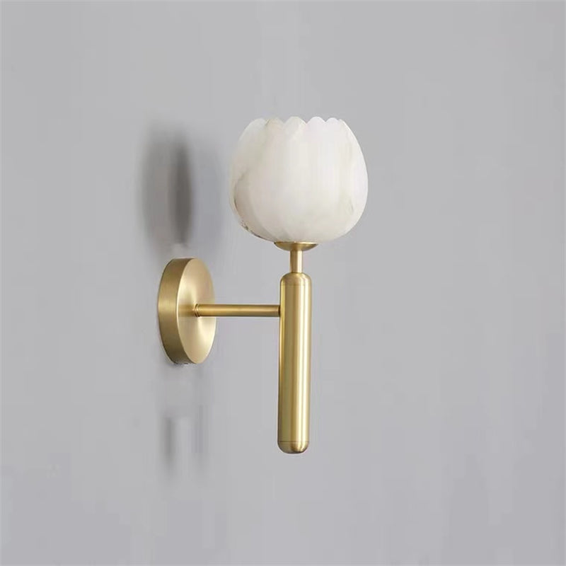 Tomos Modern Alabaster Globe Wall Sconce For Bedroom