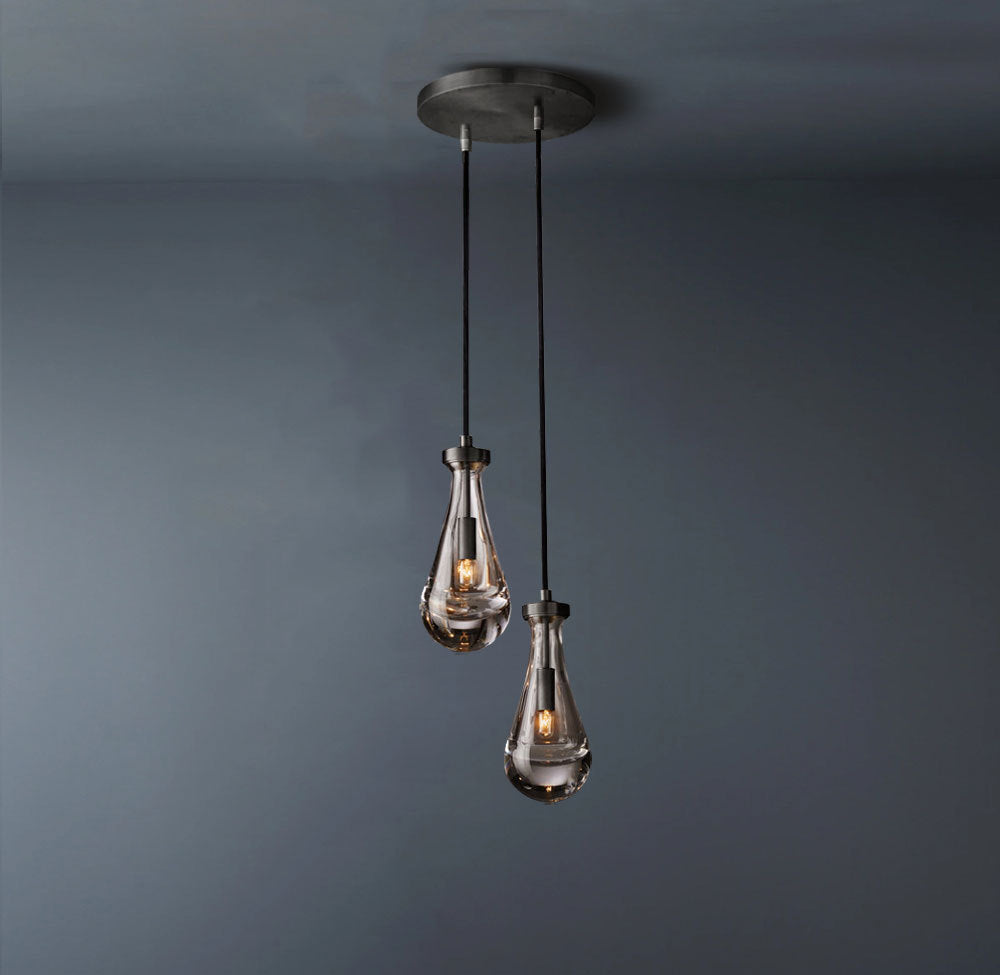 Raindrop Round 2-Lights Chandelier (Cord)