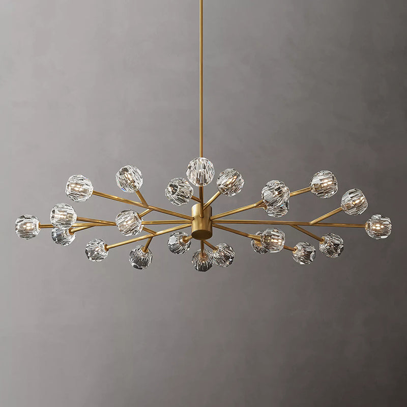 Boule De Cristal Glass Oval Chandelier 72″, 24-Lights