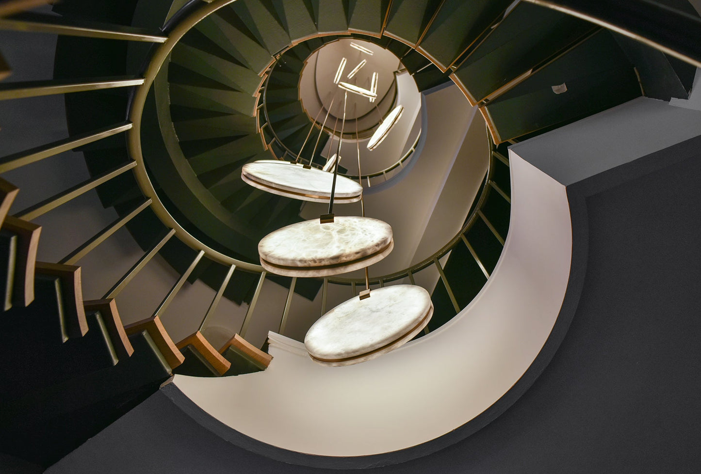 Alabaster Soho Disc Pendant Light For Hallway