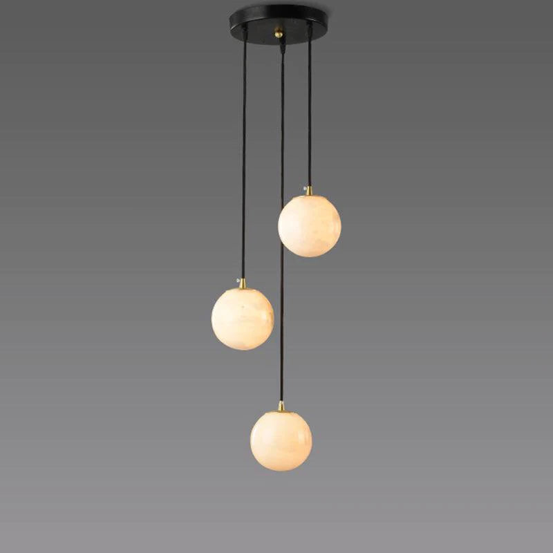 Roden Alabaster Global Chandelier For Staircase