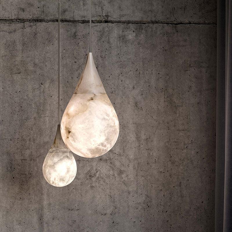 Alabaster Raindrop Pendant Light For Dining Table