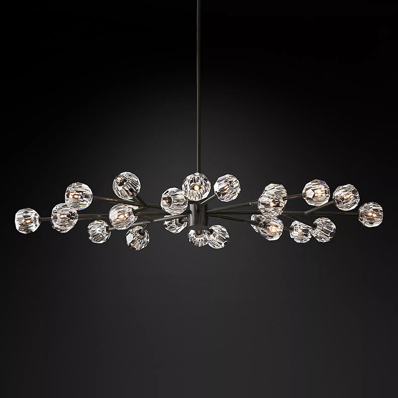 Boule De Cristal Glass Oval Chandelier 72″, 24-Lights