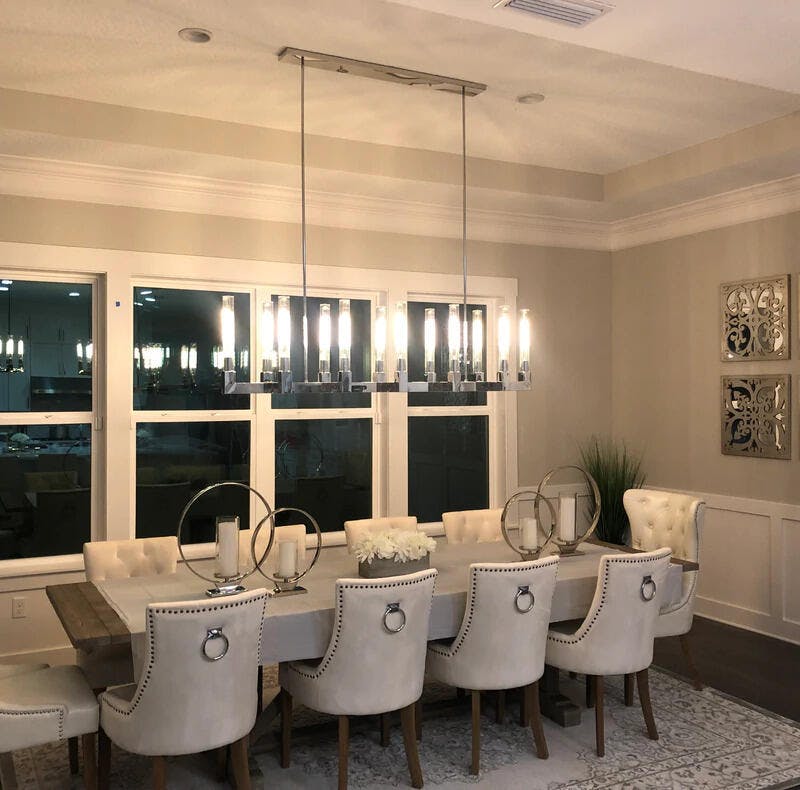 Cannel-Coal Linear Chandelier 55″