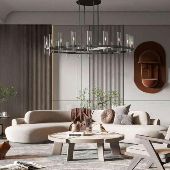 Ravelle Round Chandelier 60″, 20-Lights