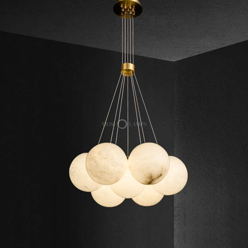 Alabaster Modern Pearl Ball Pendant Light For Dining Room