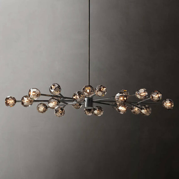 Boule De Cristal Glass Oval Chandelier 72″, 24-Lights