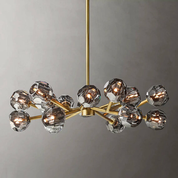 Boule De Cristal Glass Round Chandelier 36″,18-Lights