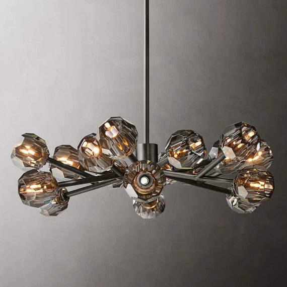 Boule De Cristal Glass Round Chandelier 36″,18-Lights