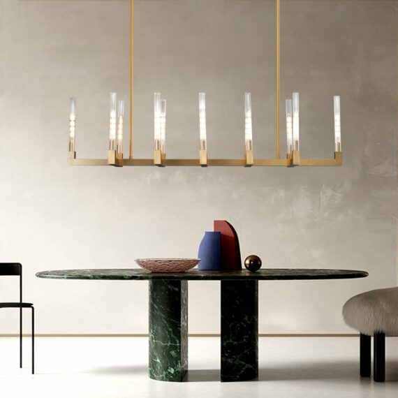 Cannel-Coal Linear Chandelier 55″