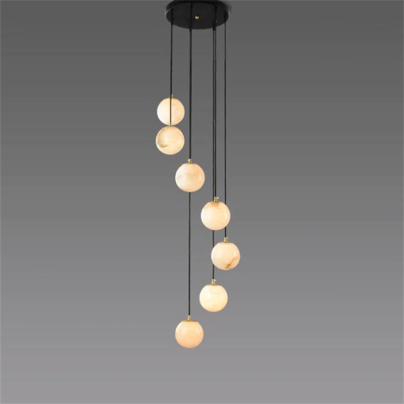 Roden Alabaster Global Chandelier For Staircase