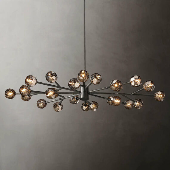 Boule De Cristal Glass Oval Chandelier 72″, 24-Lights