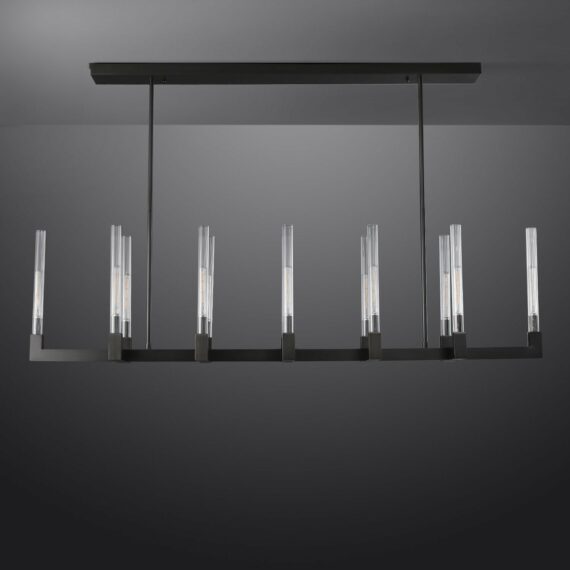 Cannel-Coal Linear Chandelier 55″