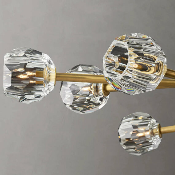 Boule De Cristal Glass Oval Chandelier 72″, 24-Lights