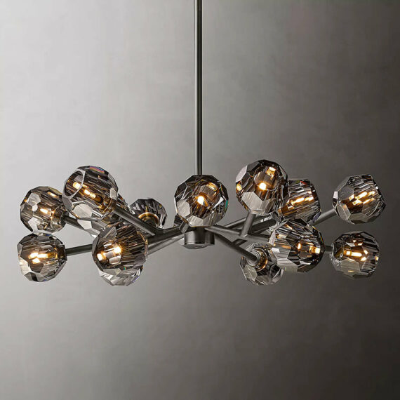 Boule De Cristal Glass Round Chandelier 36″,18-Lights