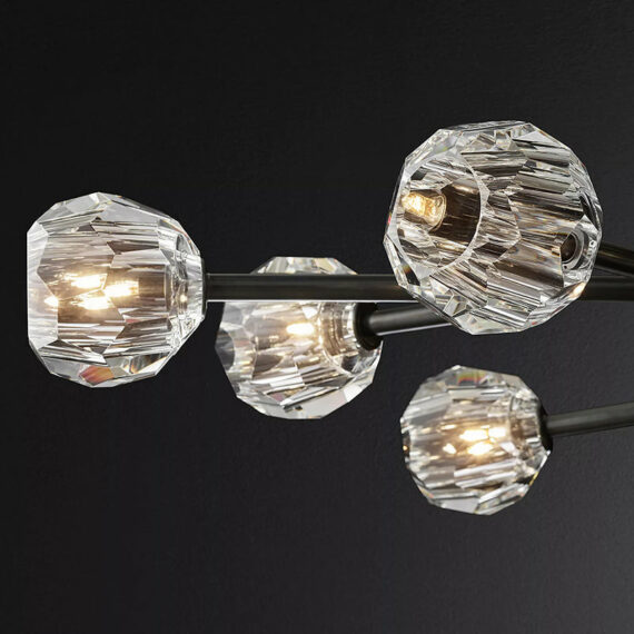 Boule De Cristal Glass Oval Chandelier 72″, 24-Lights