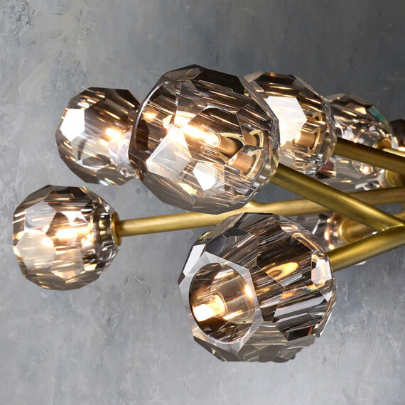 Boule De Cristal Glass Round Chandelier 36″,18-Lights
