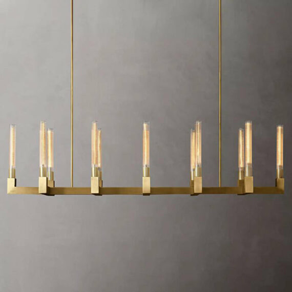 Cannel-Coal Linear Chandelier 55″