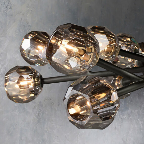Boule De Cristal Glass Round Chandelier 36″,18-Lights