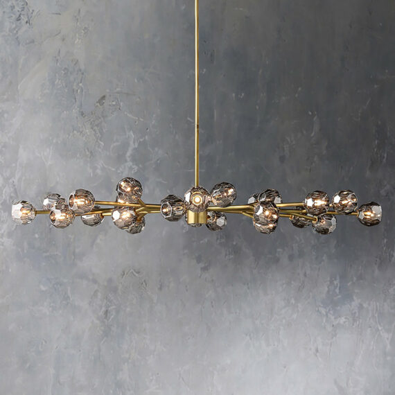 Boule De Cristal Glass Oval Chandelier 72″, 24-Lights