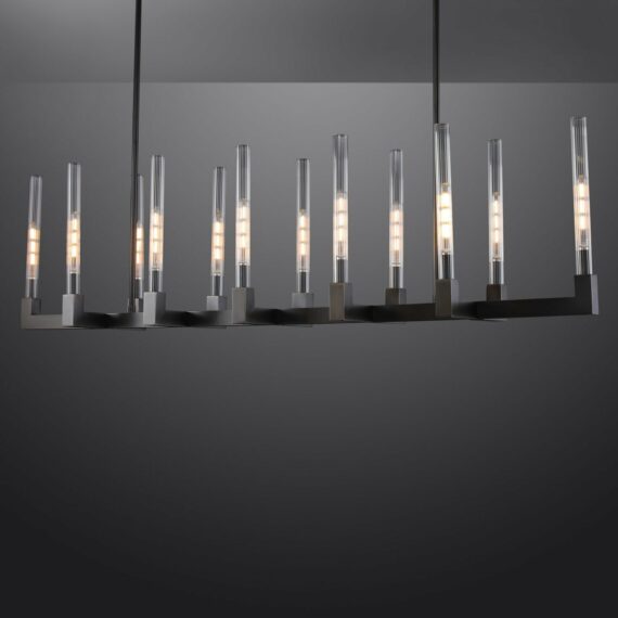 Cannel-Coal Linear Chandelier 55″