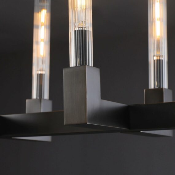 Cannel-Coal Linear Chandelier 55″