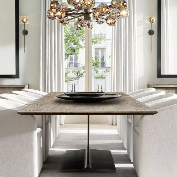 Boule De Cristal Glass Oval Chandelier 72″, 24-Lights