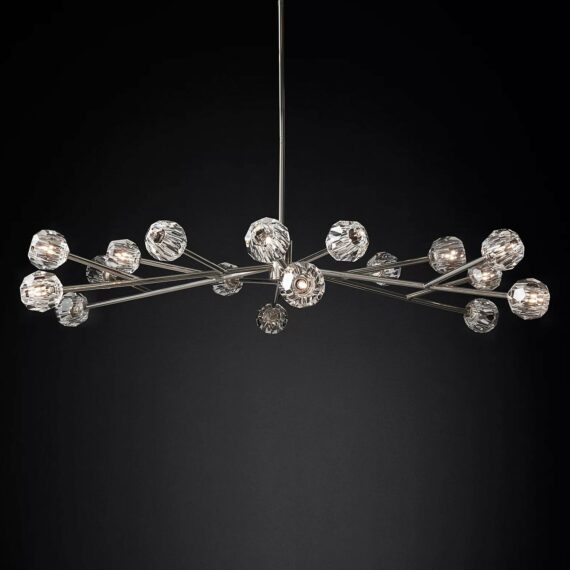Boule De Cristal Glass Oval Chandelier 72″, 24-Lights