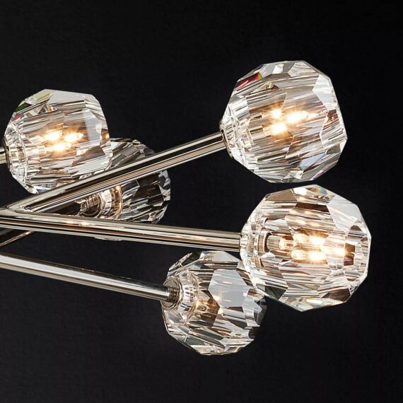 Boule De Cristal Glass Oval Chandelier 72″, 24-Lights