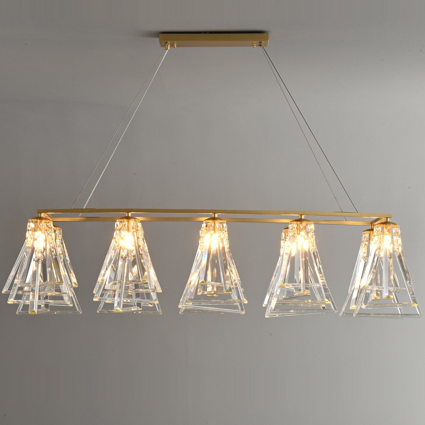 10 lights long crystal dinning chandelier