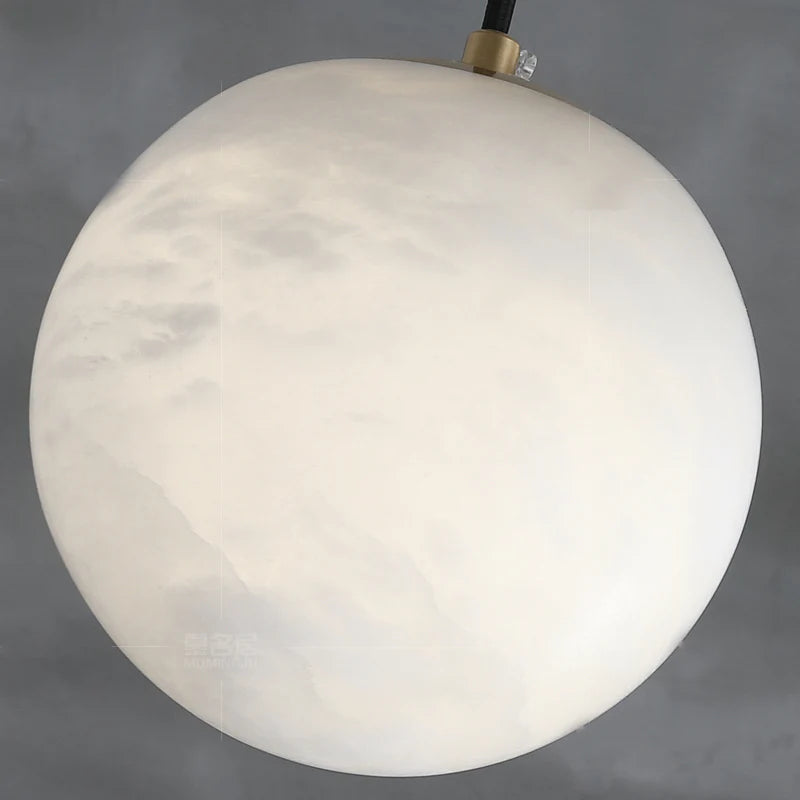 Hansa Modern Alabaster Ball Pendant Light, Island Mini Pendant Light