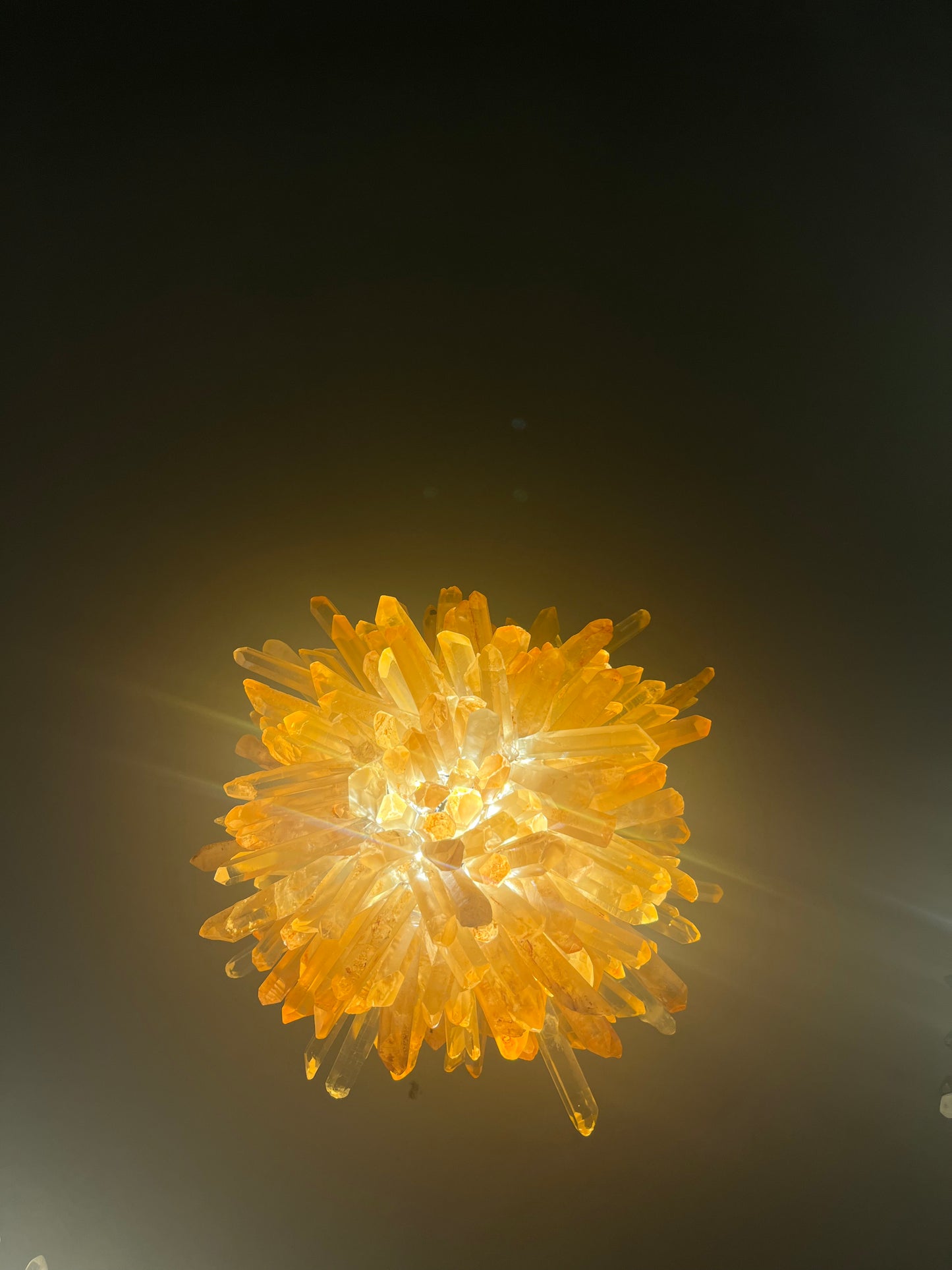 Amber color rock crystal wall sconce