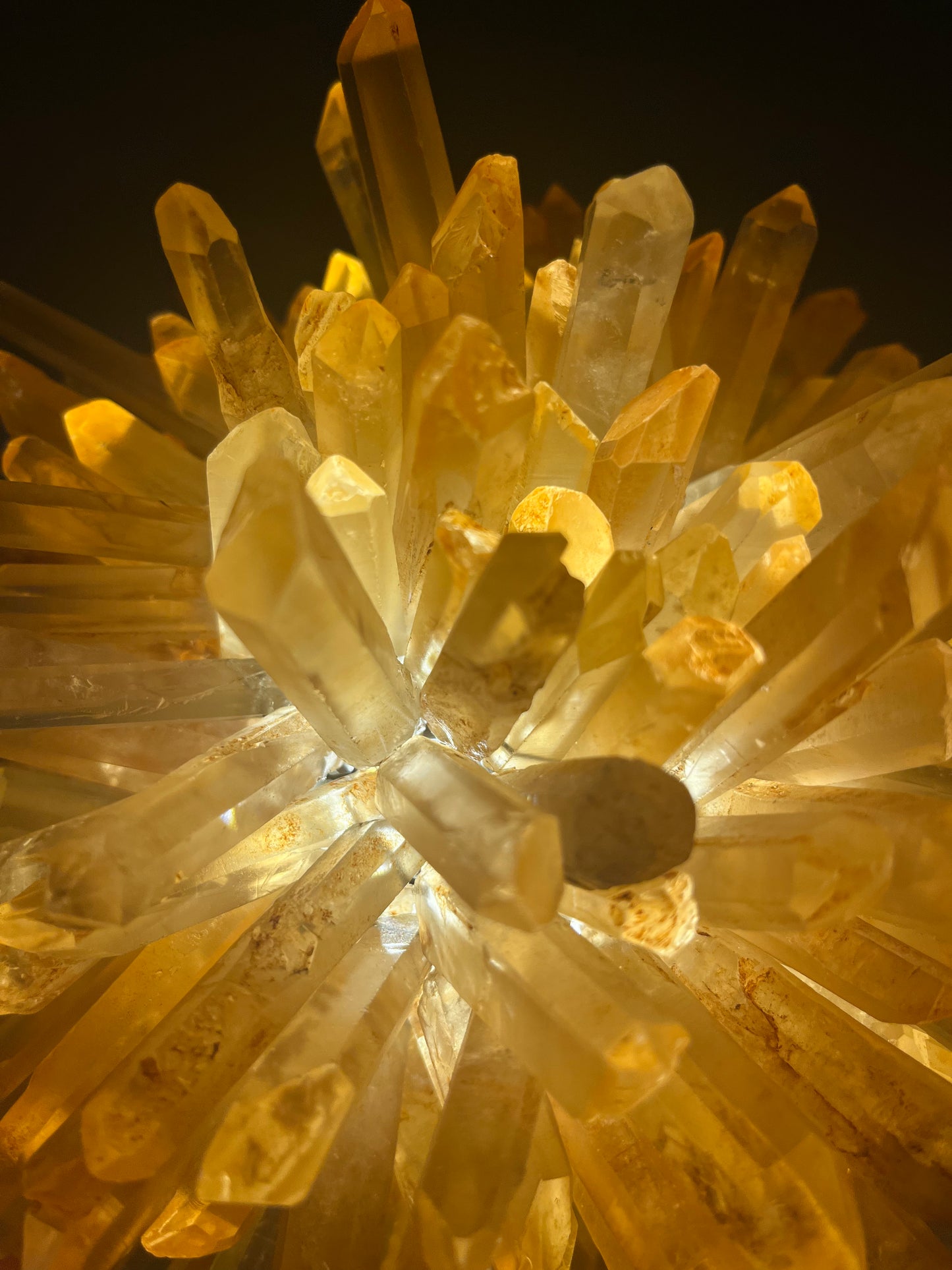 Amber color rock crystal wall sconce