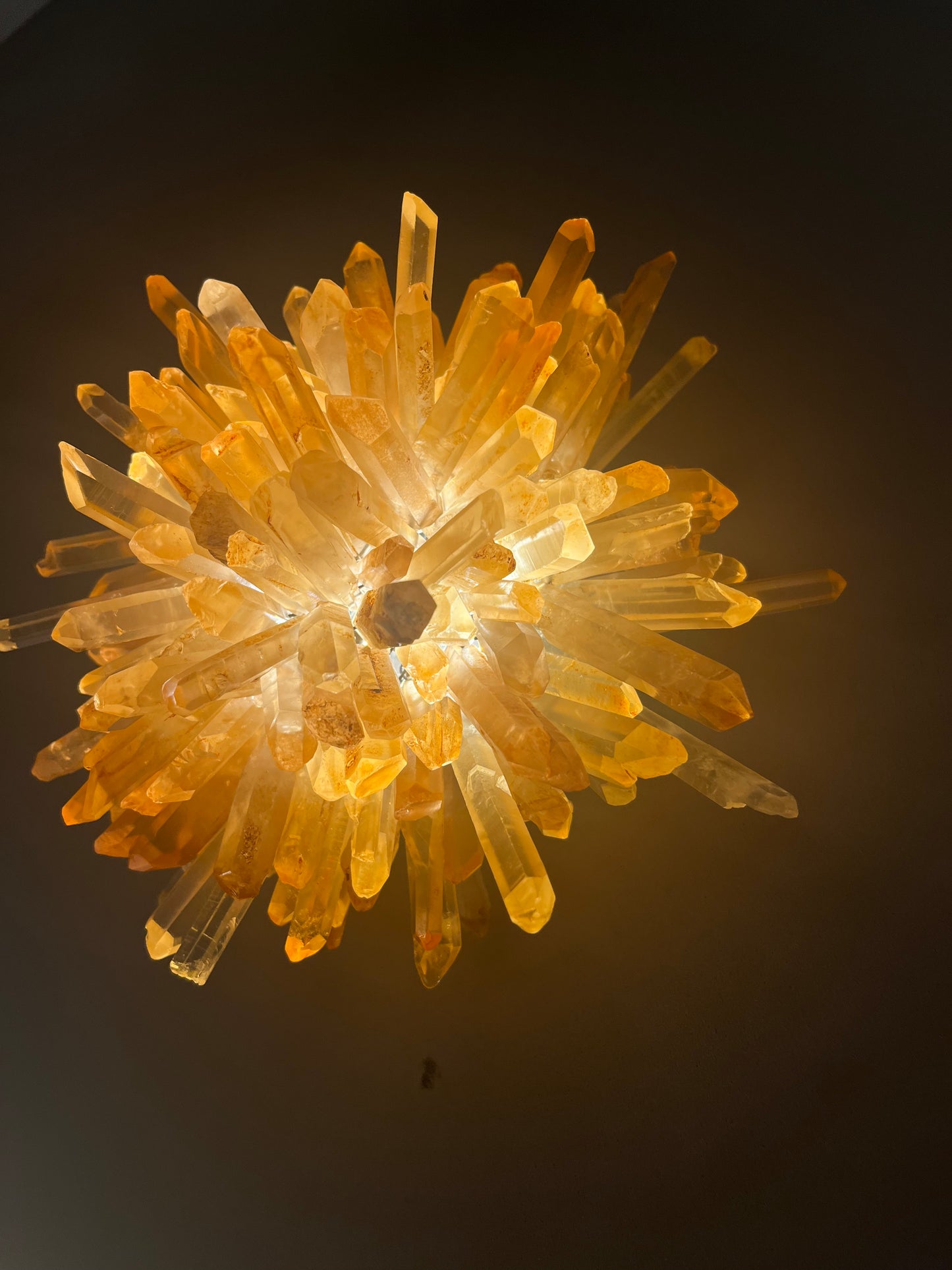 Amber color rock crystal wall sconce