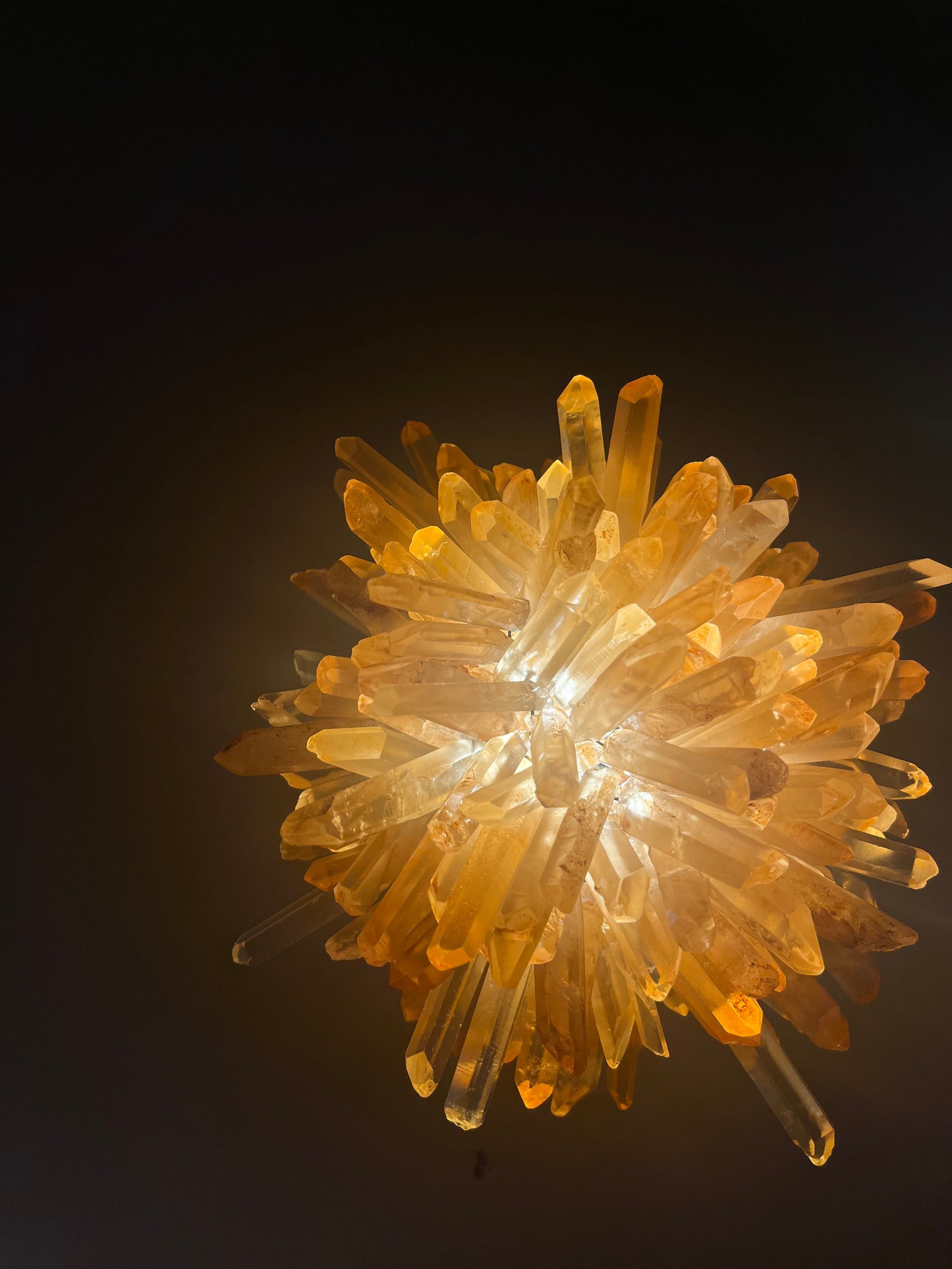 Amber color rock crystal wall sconce