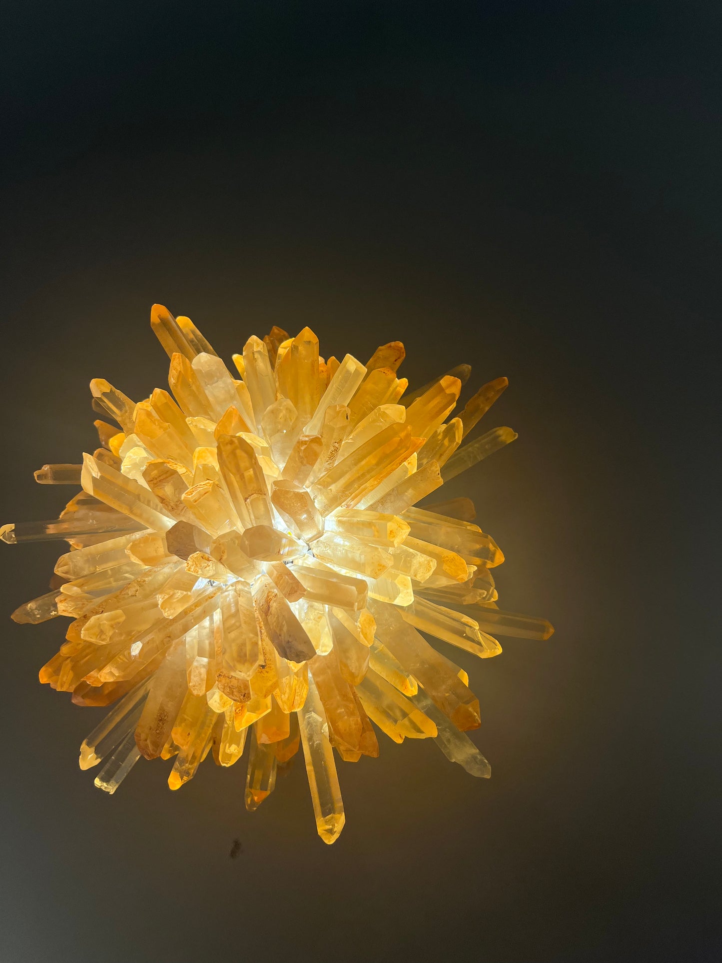 Amber color rock crystal wall sconce