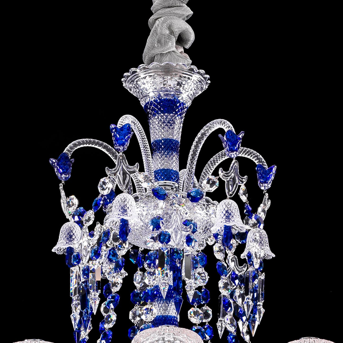 Baccarat 24 lights Zenith FAUNACRYSTOPOLIS CHANDELIER BLUE
