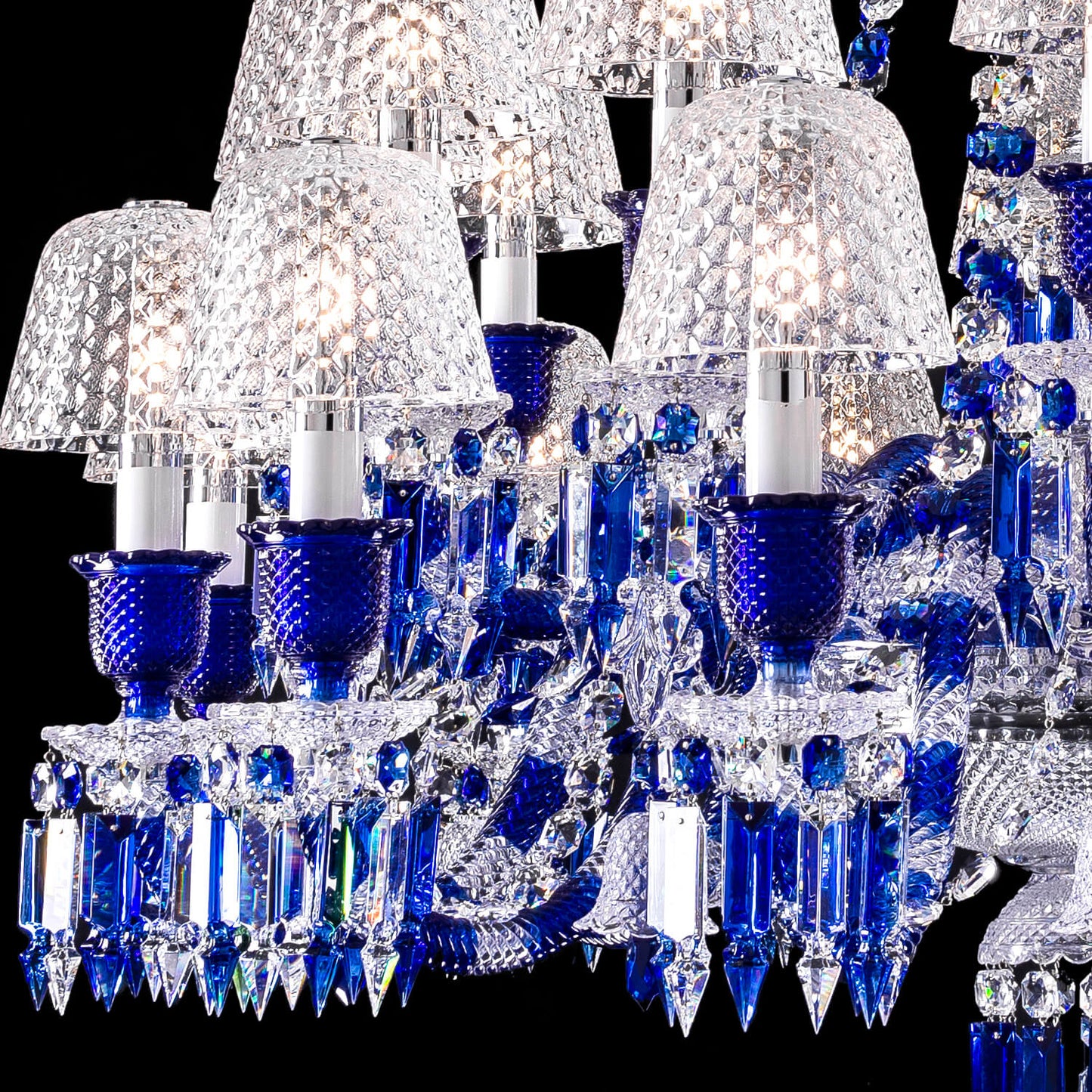 Baccarat 24 lights Zenith FAUNACRYSTOPOLIS CHANDELIER BLUE