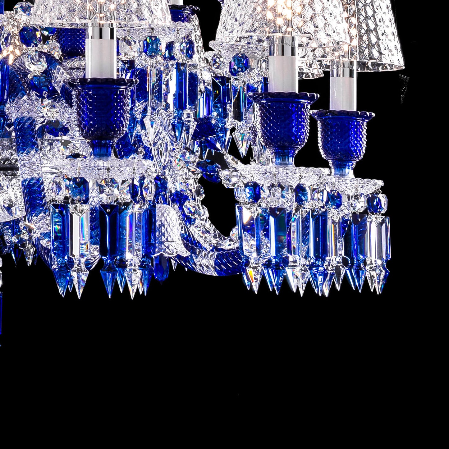 Baccarat 24 lights Zenith FAUNACRYSTOPOLIS CHANDELIER BLUE