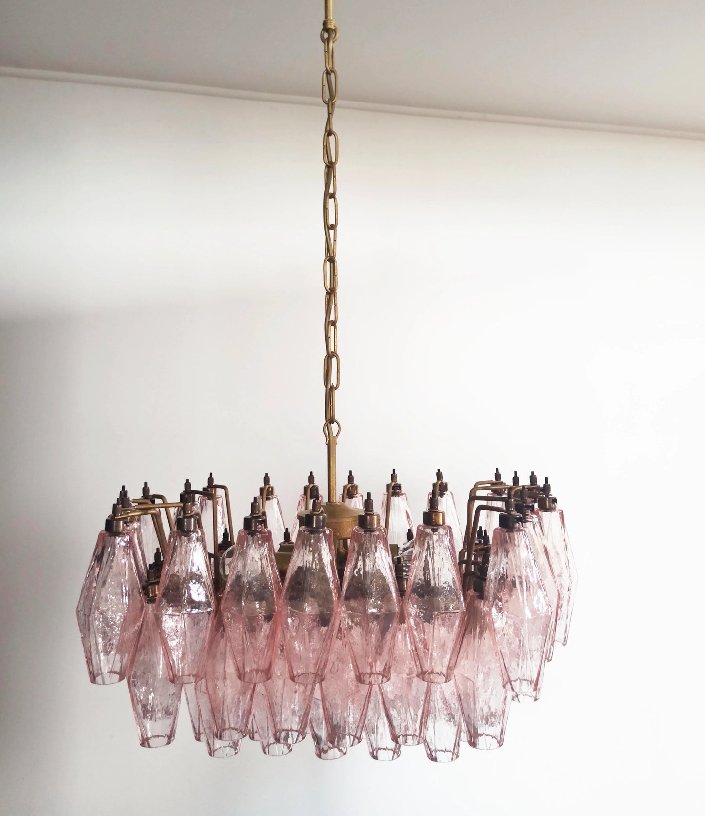 Poliedri Murano Pink Chandelier
