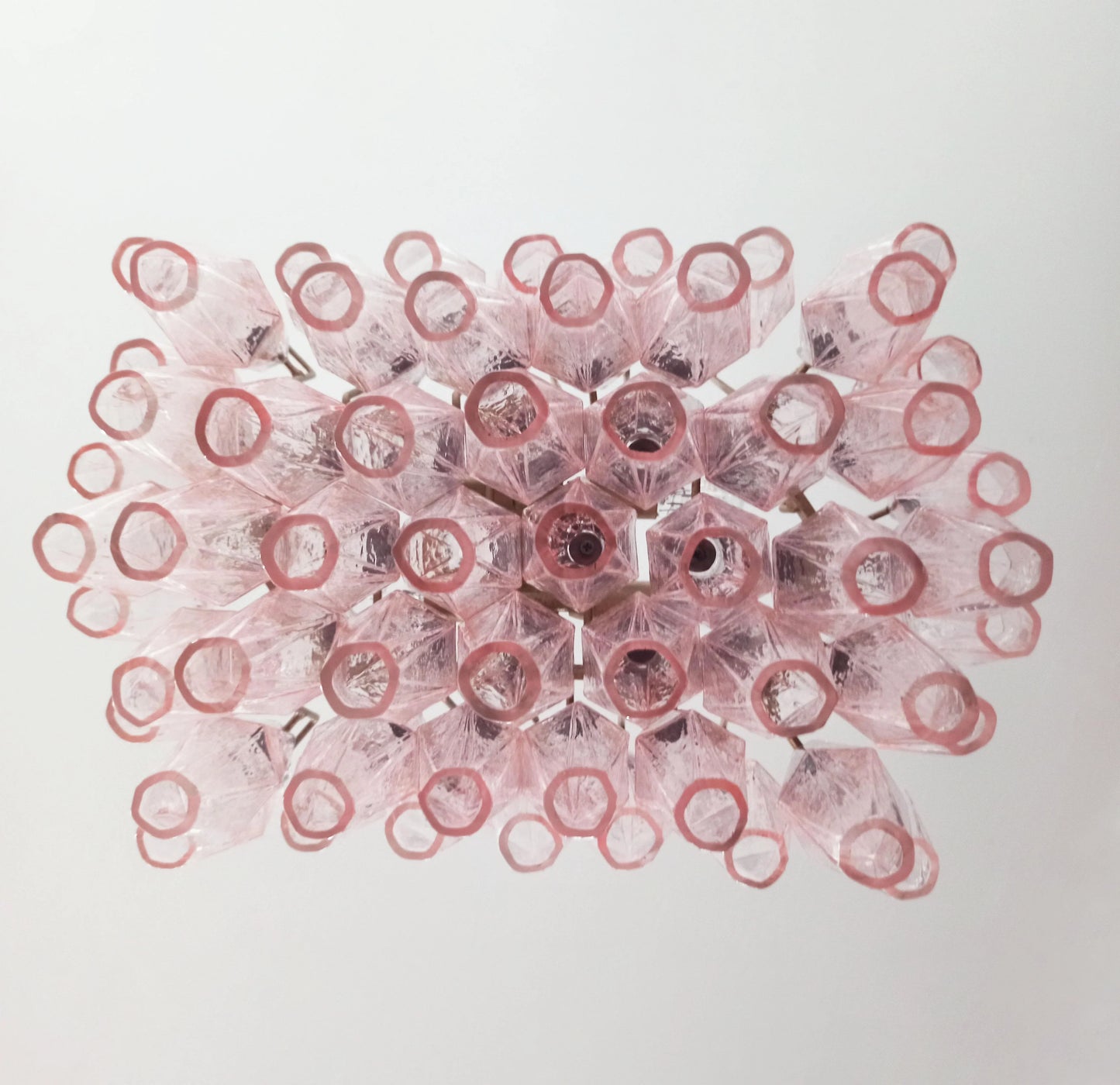 Poliedri Murano Pink Chandelier