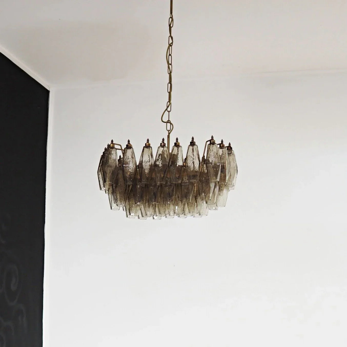 Poliedri Murano Smoked Chandelier