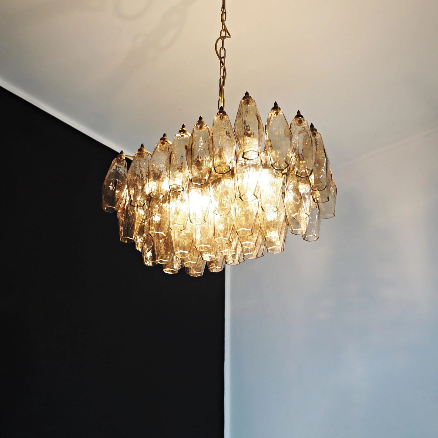 Poliedri Murano Smoked Chandelier
